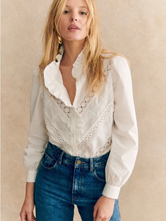 Sezane Tops - Chemise Lou (ecru)